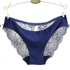 Lace ladies low waist briefs (Option: Tibetan blue-S)