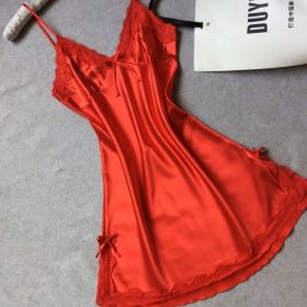 silk sling pajamas (Option: Red-XXL)