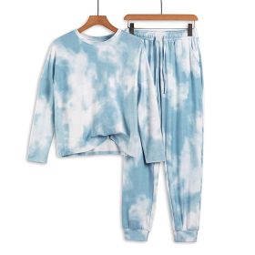 Two Piece Set Tracksuit Women Clothes (Option: Light blue-L)